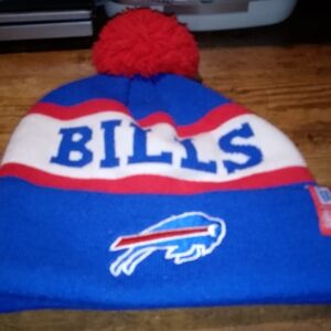 2 Rebook Hats - Buffalo Bills Knit Beanie, Buffalo Bills Ballcap